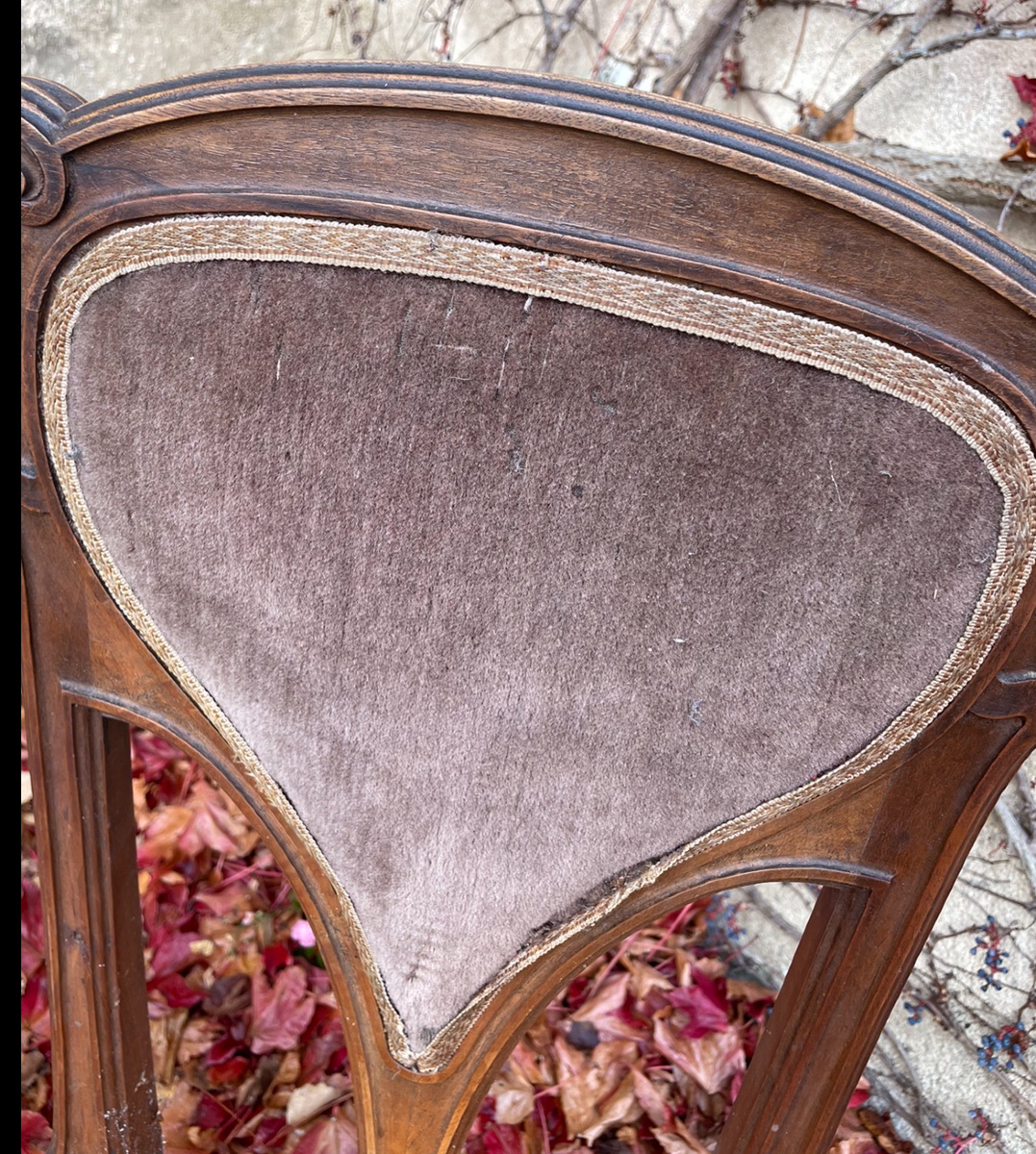 Pair Of Chairs Attributed To Eugène Vallin-photo-7