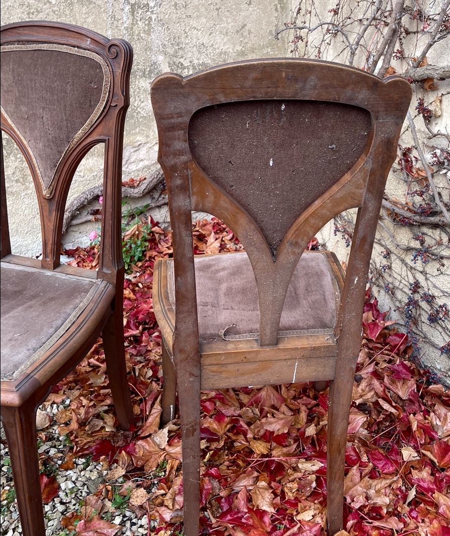 Pair Of Chairs Attributed To Eugène Vallin-photo-8