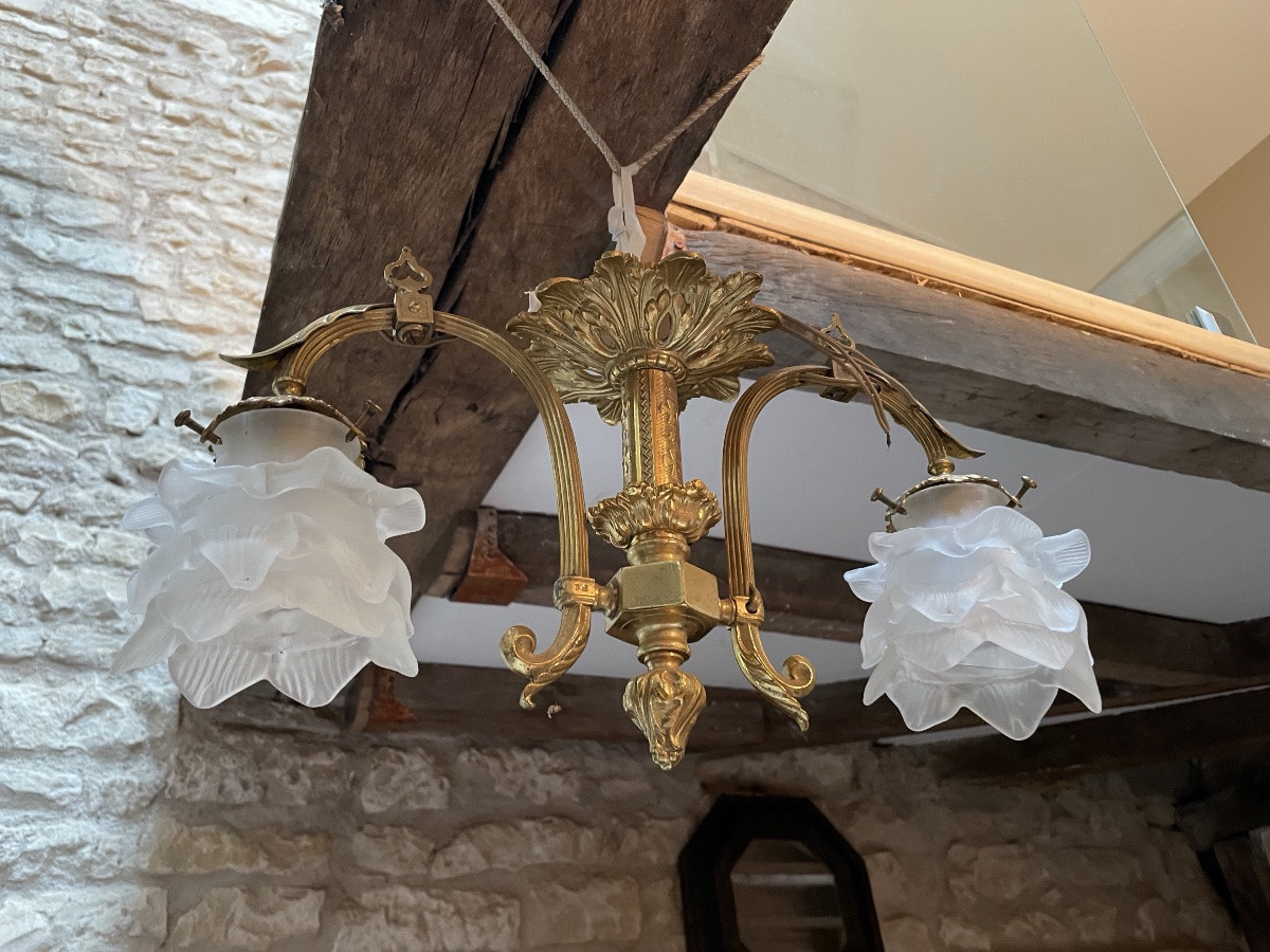 Petit plafonnier à deux feux pour une entrée -photo-2