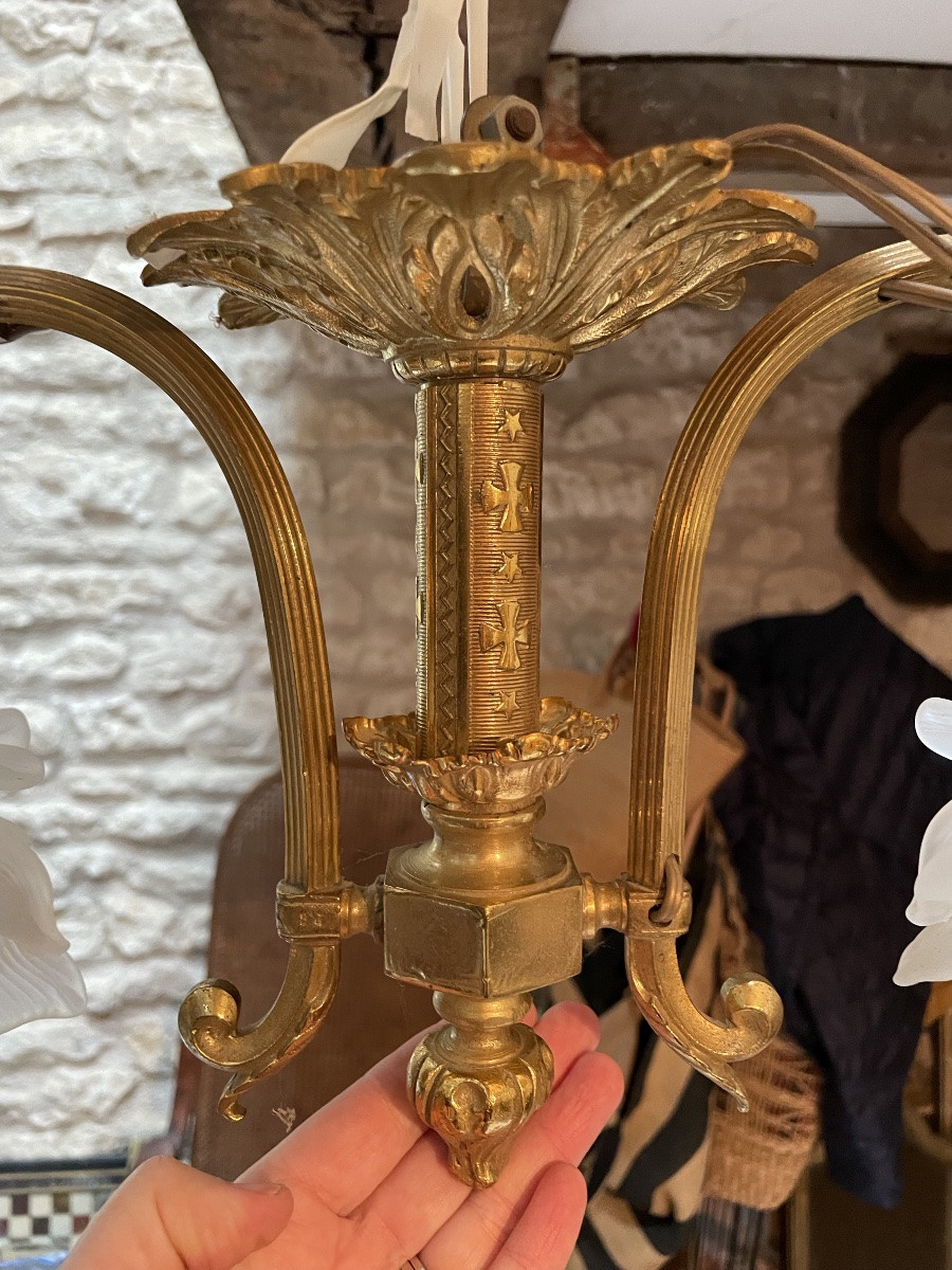 Petit plafonnier à deux feux pour une entrée -photo-1