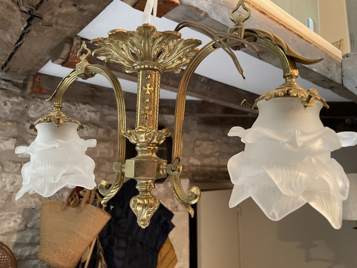 Petit plafonnier à deux feux pour une entrée -photo-4