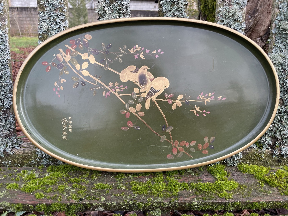 Japanese Tray Decorated With Gold -photo-2