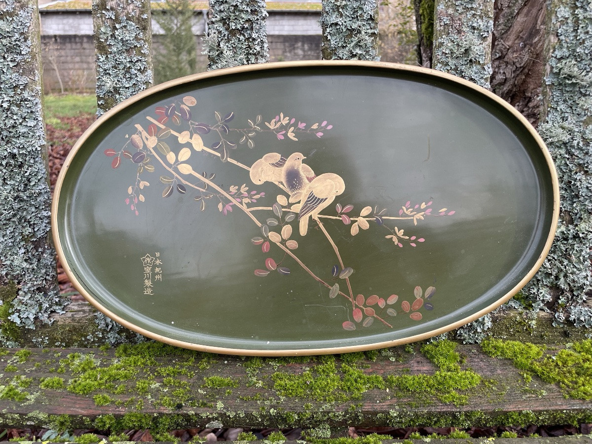 Japanese Tray Decorated With Gold -photo-3