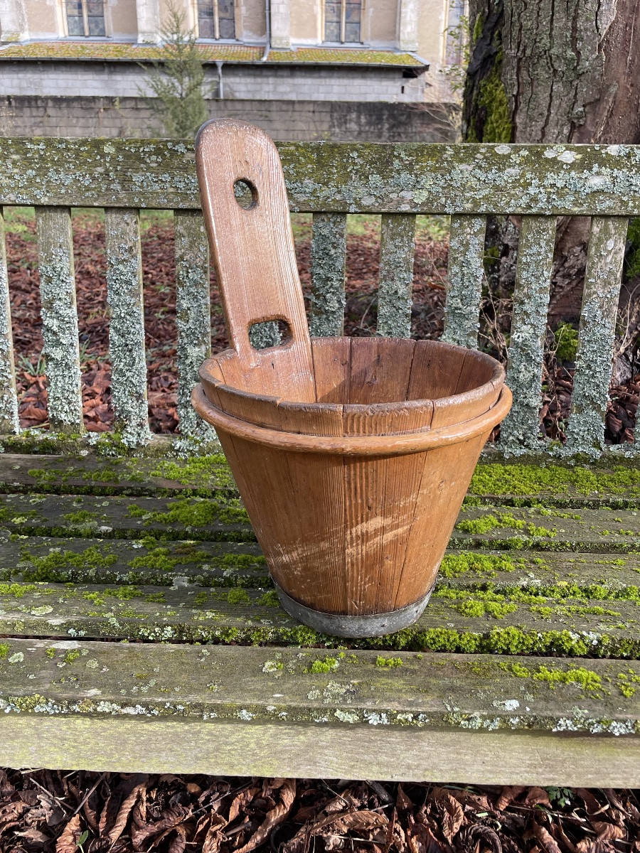 Folk Art Bucket With Handle -photo-4