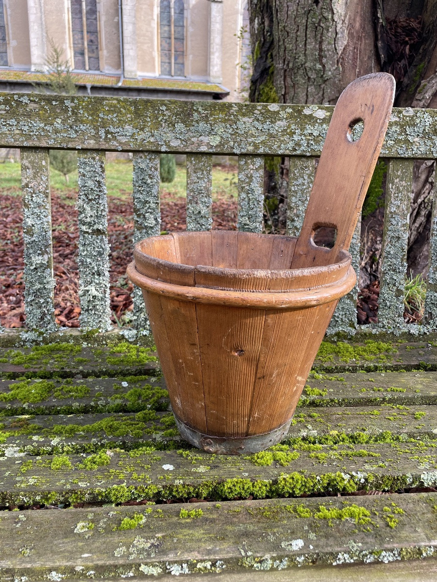Folk Art Bucket With Handle -photo-2