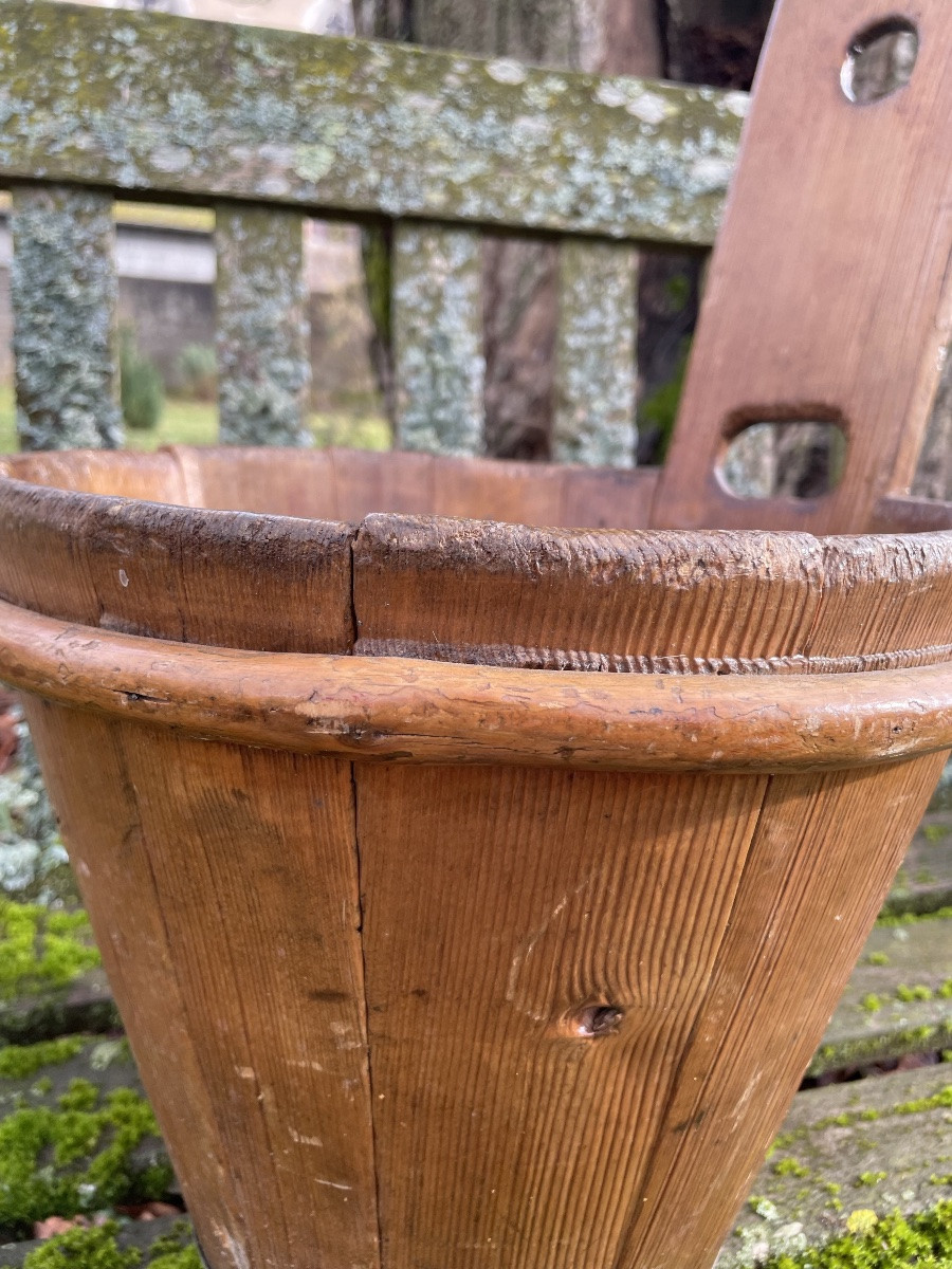 Folk Art Bucket With Handle -photo-3