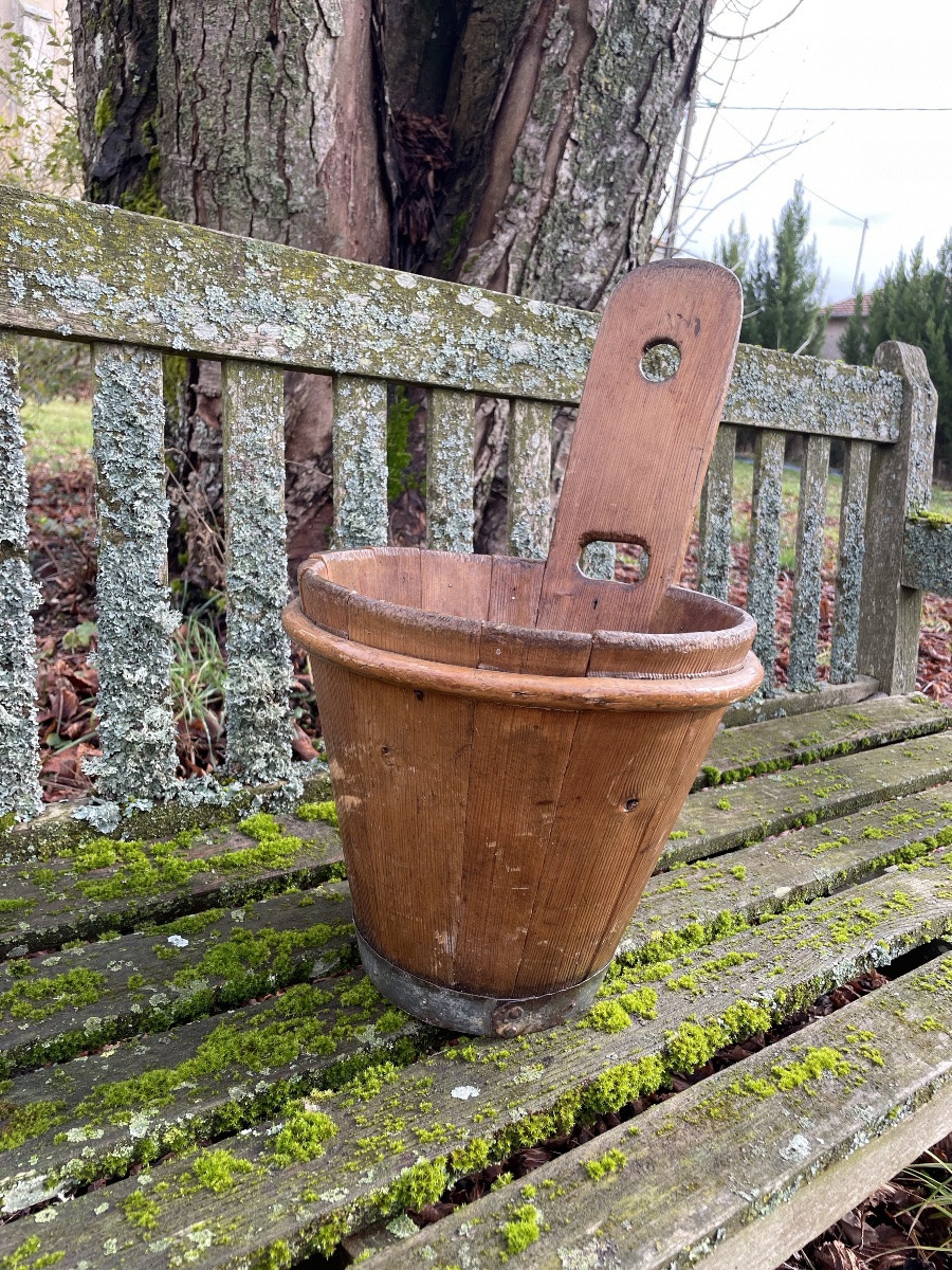 Folk Art Bucket With Handle -photo-8