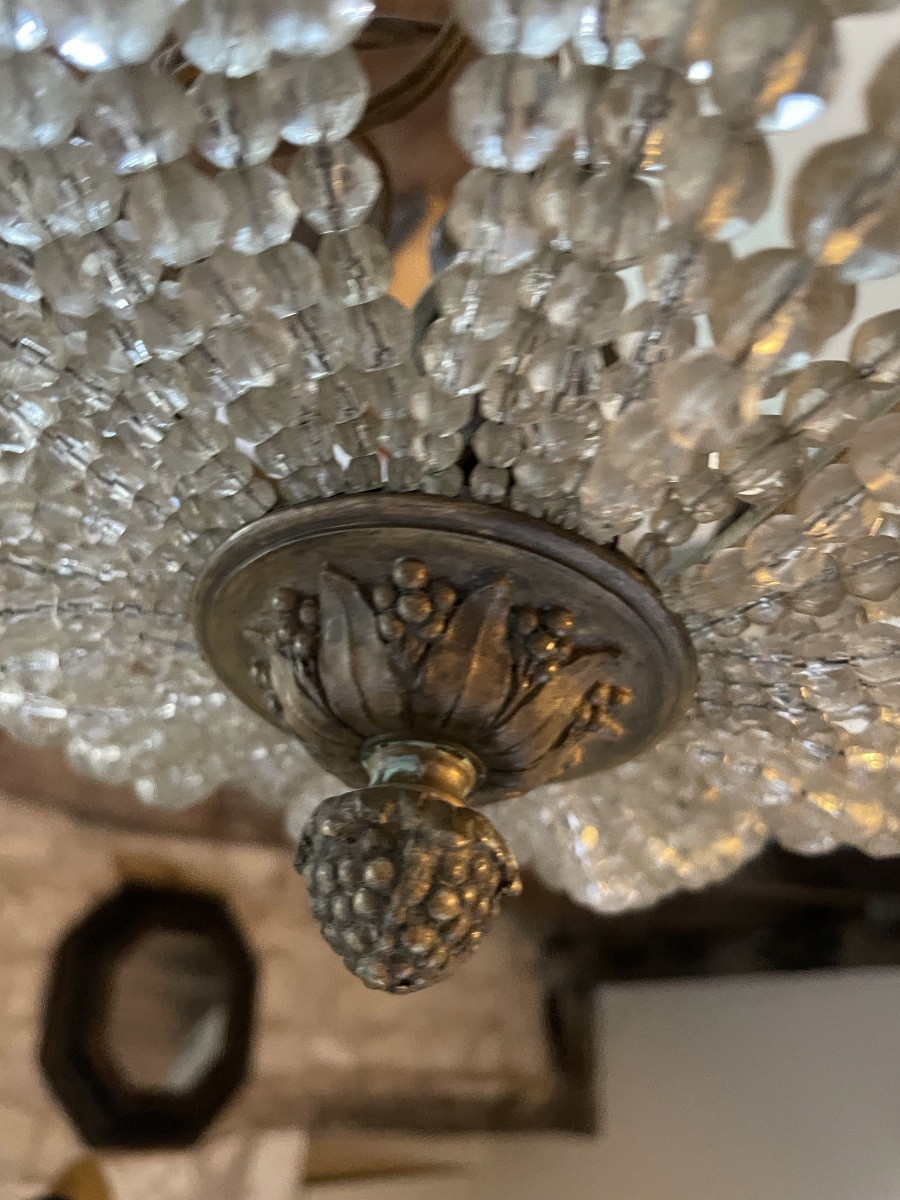 Plafonnier à perles en bronze, d’époque Napoléon III -photo-3