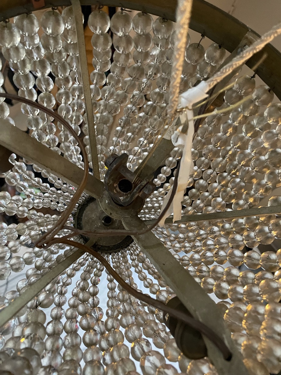 Plafonnier à perles en bronze, d’époque Napoléon III -photo-4