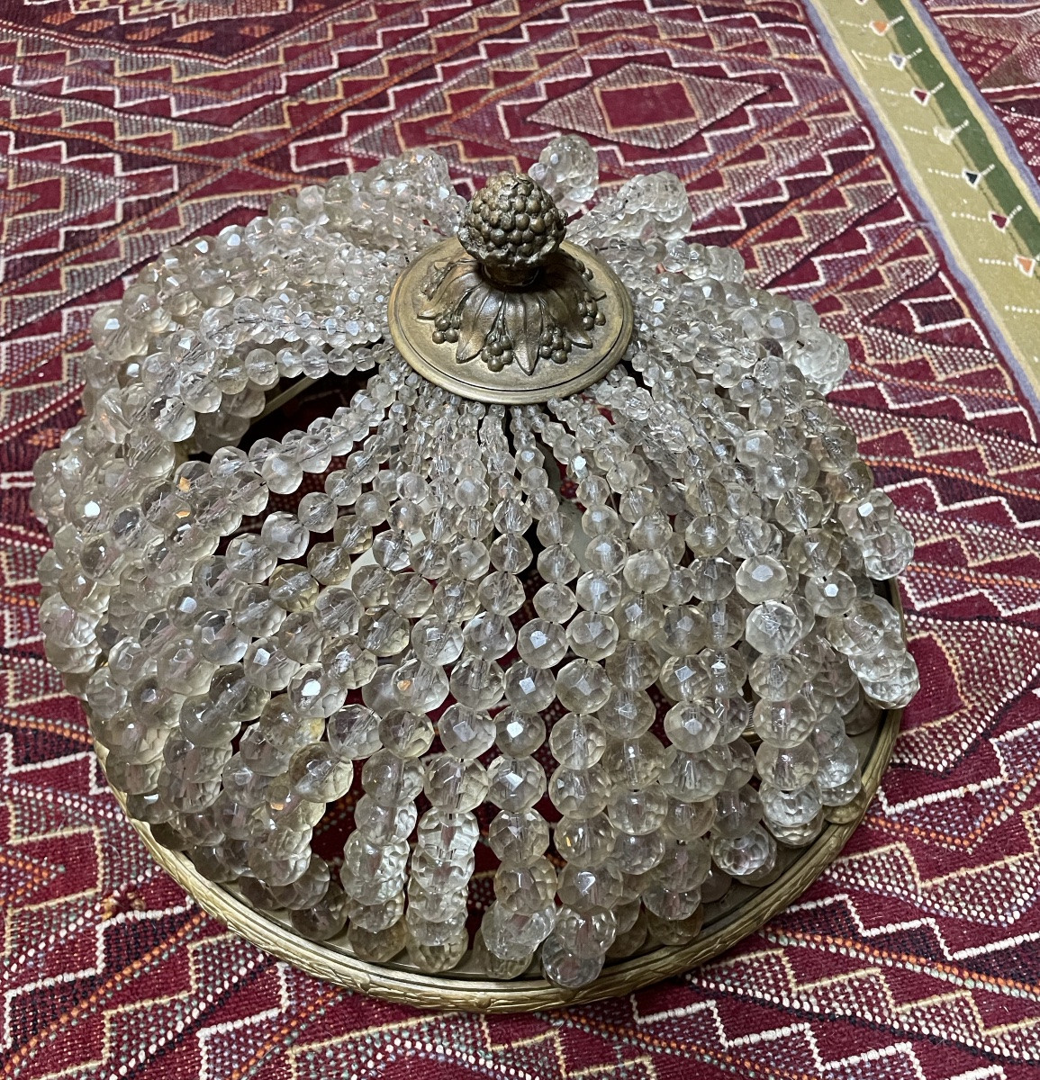 Plafonnier à perles en bronze, d’époque Napoléon III -photo-5