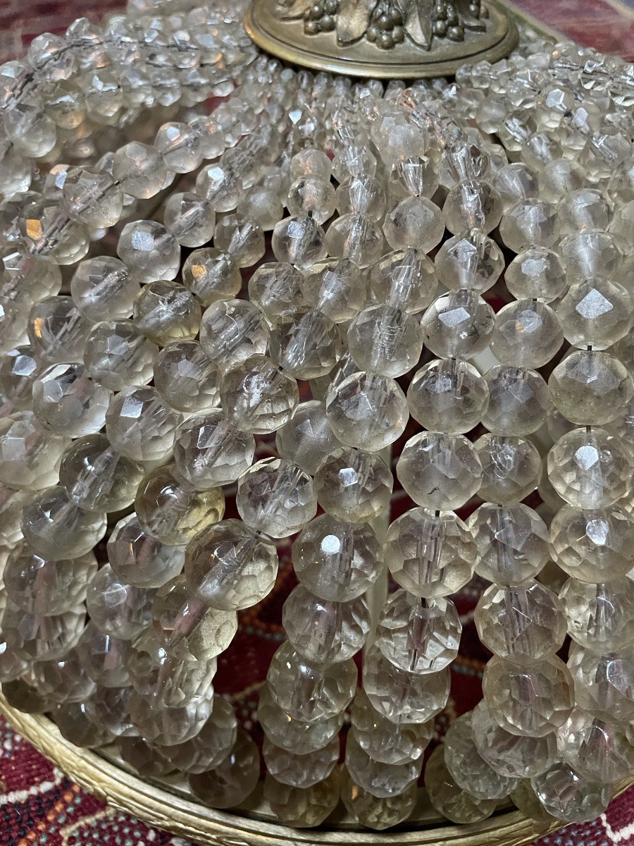 Plafonnier à perles en bronze, d’époque Napoléon III -photo-6