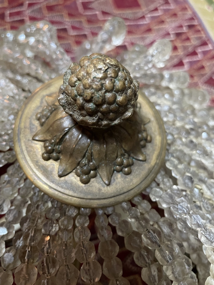 Plafonnier à perles en bronze, d’époque Napoléon III -photo-7