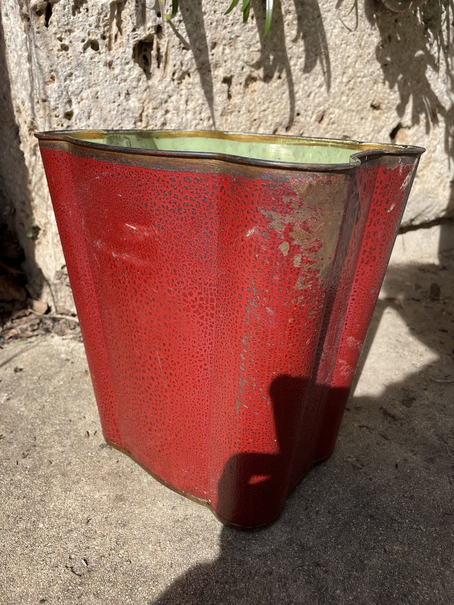 Painted Metal Waste Basket-photo-4