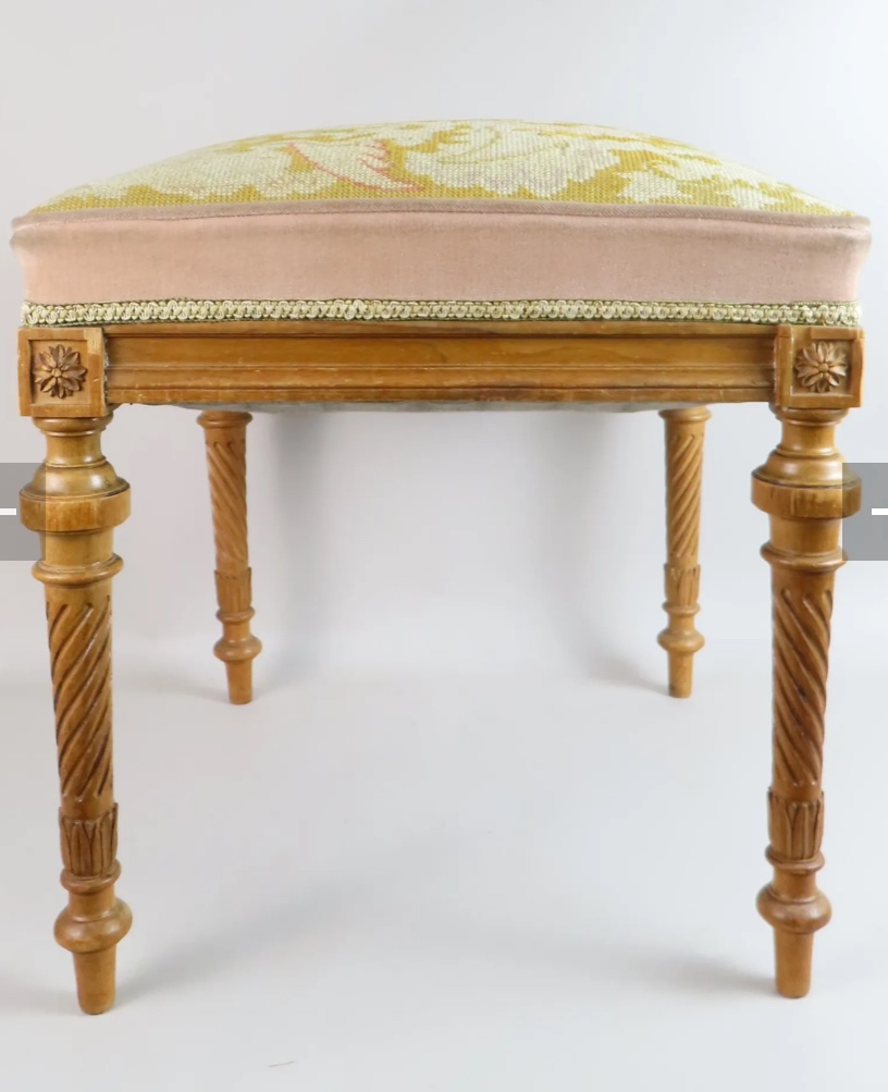 Stool Covered With A Tapestry In The Stitch -photo-3