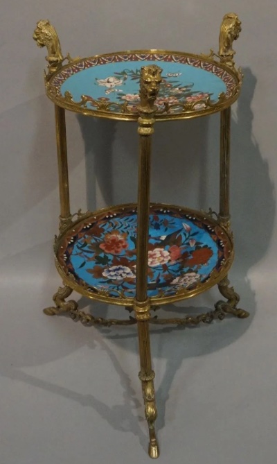 Athénienne en bronze doré et émaux cloisonnés -photo-4