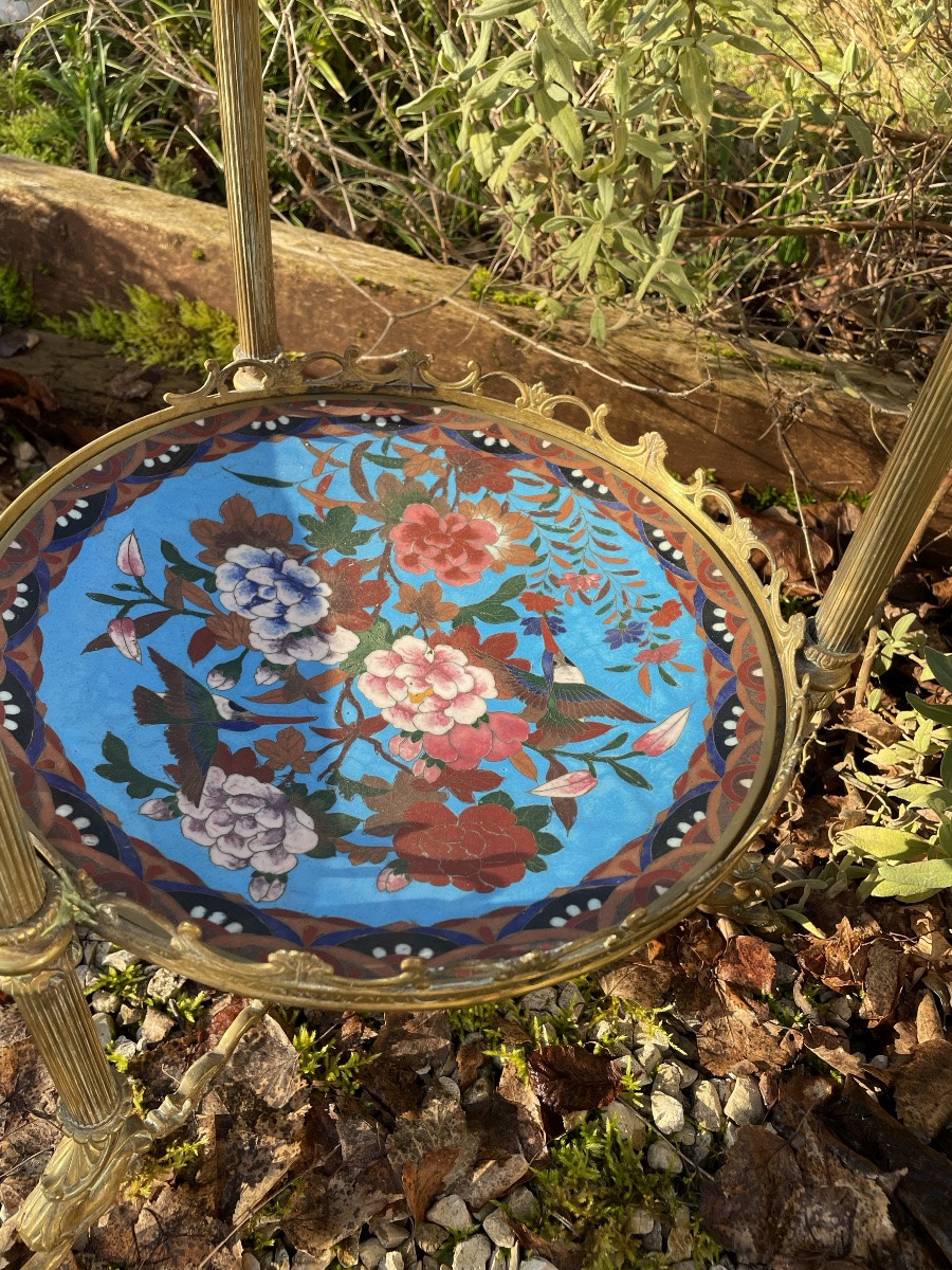 Athénienne en bronze doré et émaux cloisonnés -photo-4