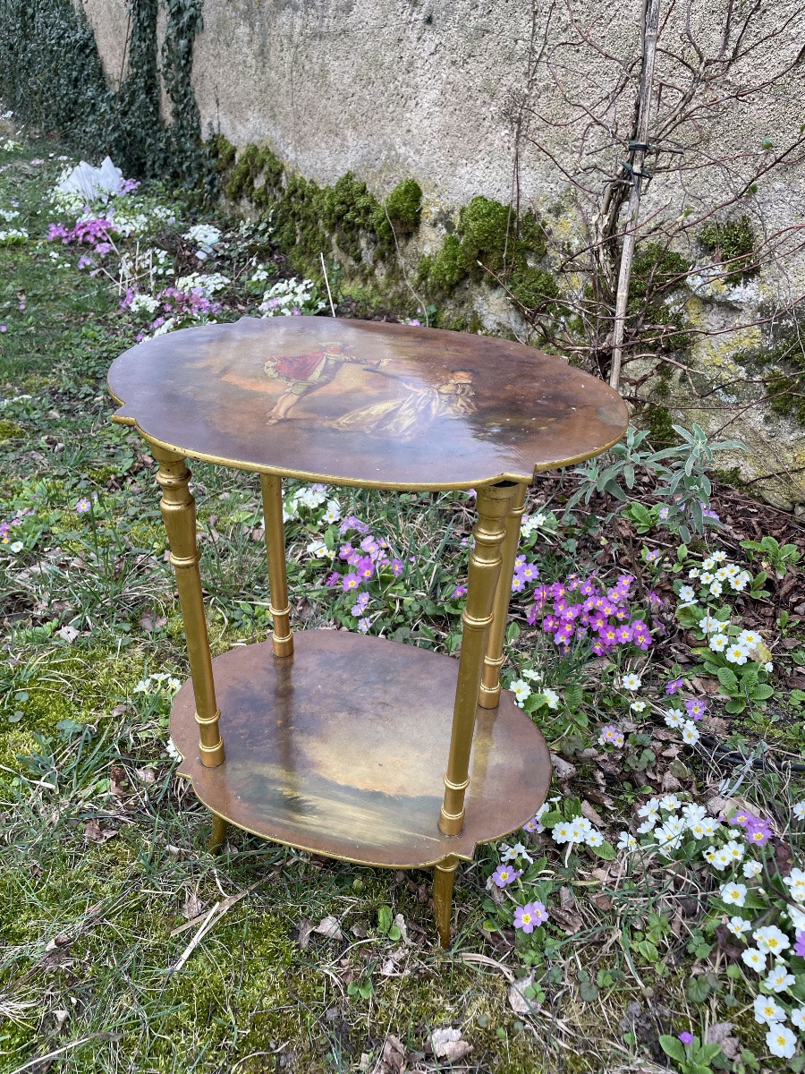 A Flying Table Painted With Martin Varnish, Inspired By Watteau -photo-2