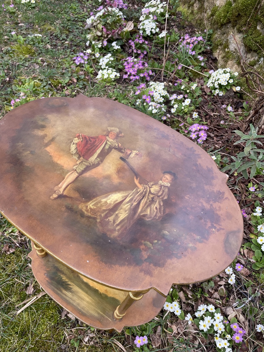 A Flying Table Painted With Martin Varnish, Inspired By Watteau -photo-3