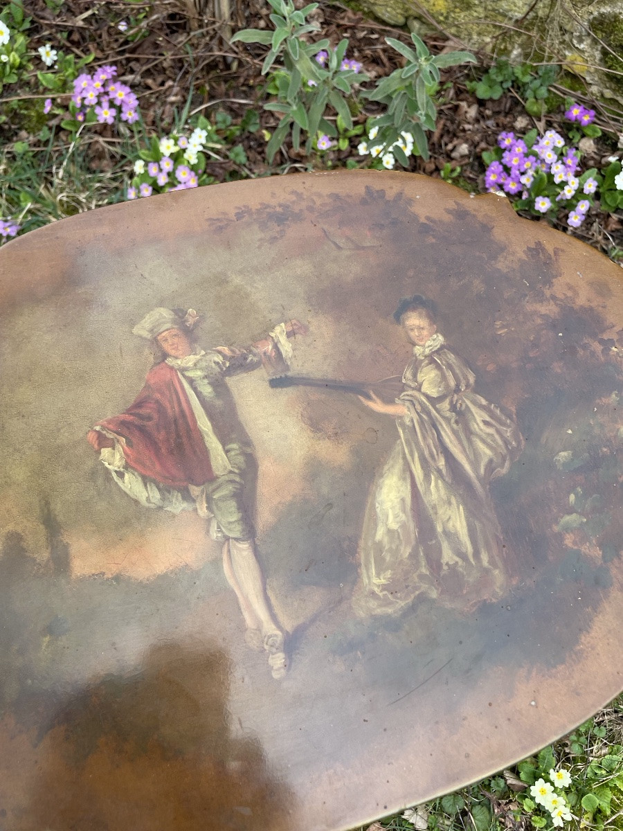 A Flying Table Painted With Martin Varnish, Inspired By Watteau -photo-4