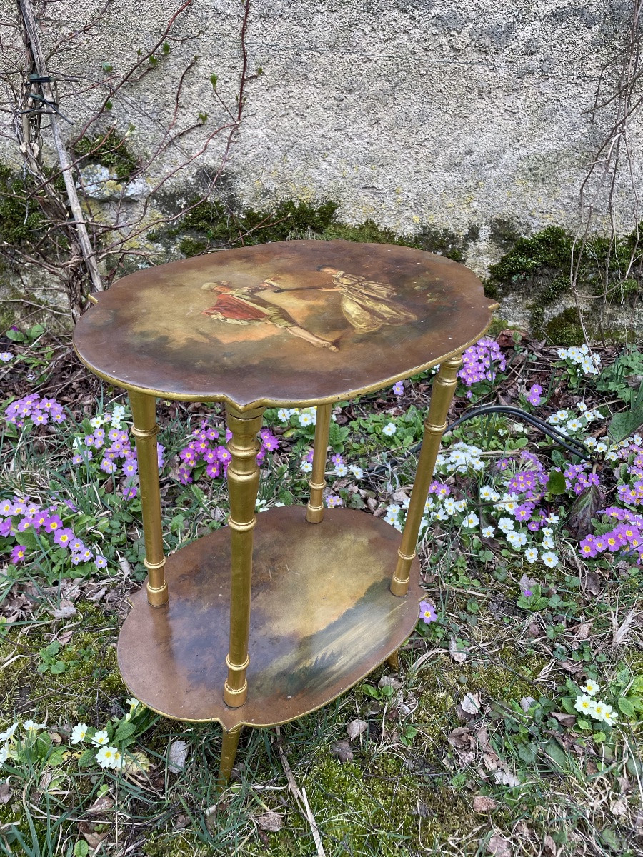 A Flying Table Painted With Martin Varnish, Inspired By Watteau -photo-2