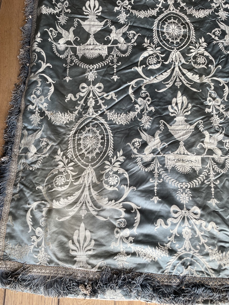 Curtain, Door Curtain, In Blue Silk, Blackout, Restoration -photo-3