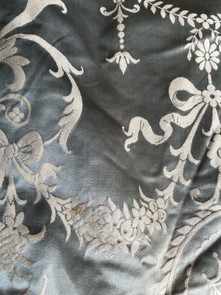 Curtain, Door Curtain, In Blue Silk, Blackout, Restoration -photo-4