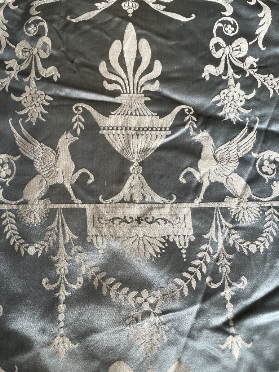 Curtain, Door Curtain, In Blue Silk, Blackout, Restoration -photo-3