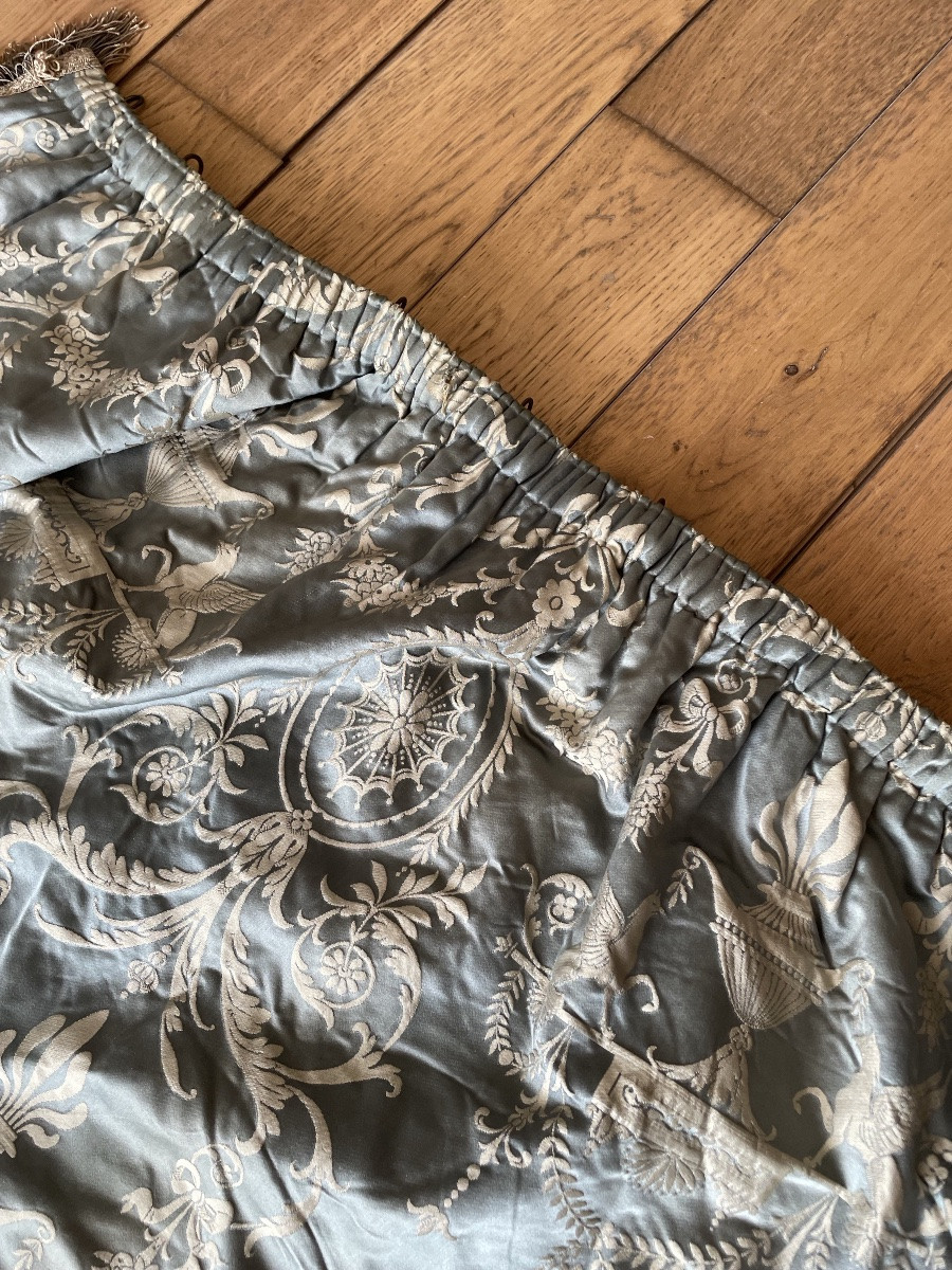 Curtain, Door Curtain, In Blue Silk, Blackout, Restoration -photo-6