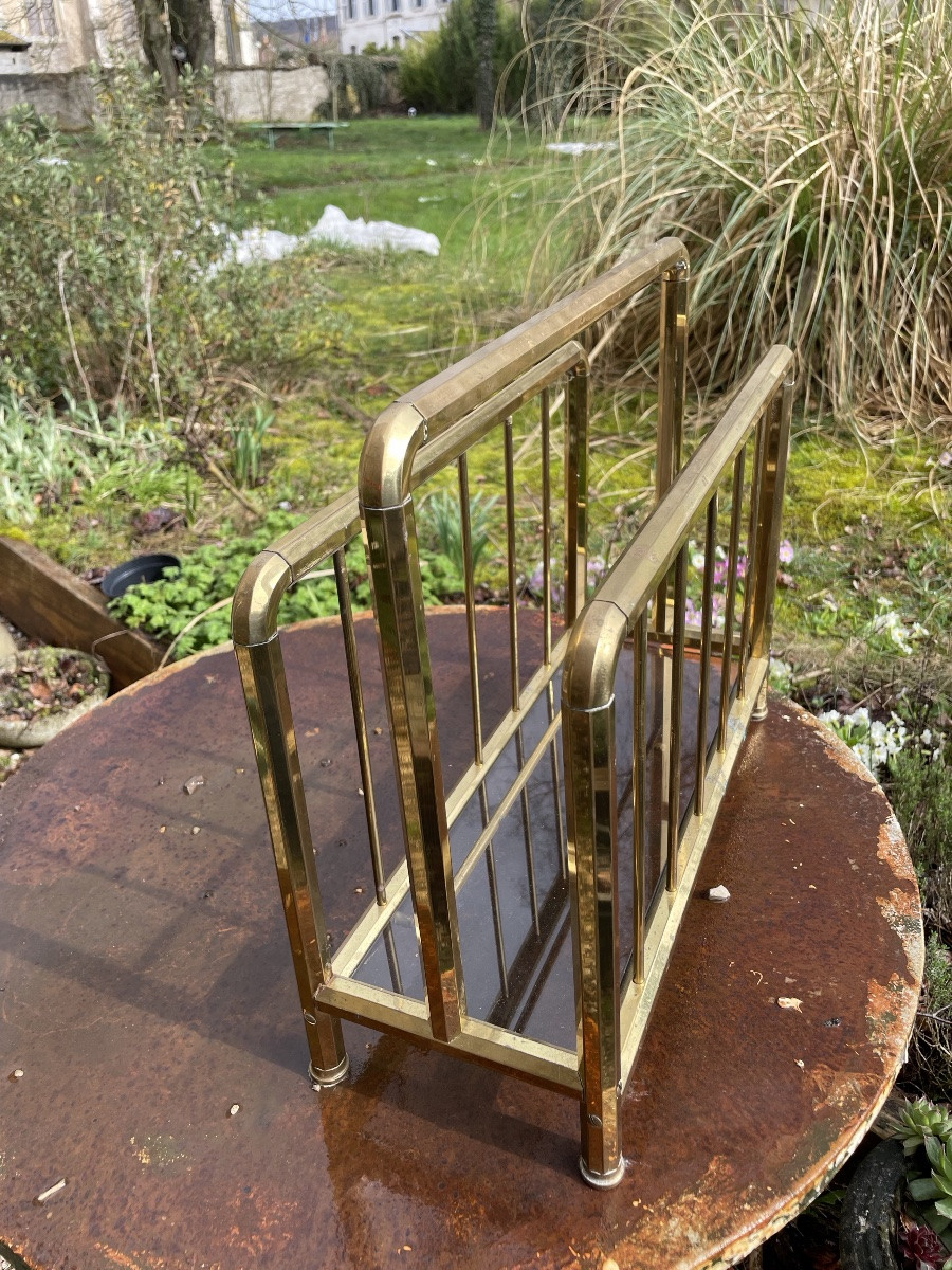 Porte revues  Art Déco en laiton, années 1950, Allemagne-photo-3