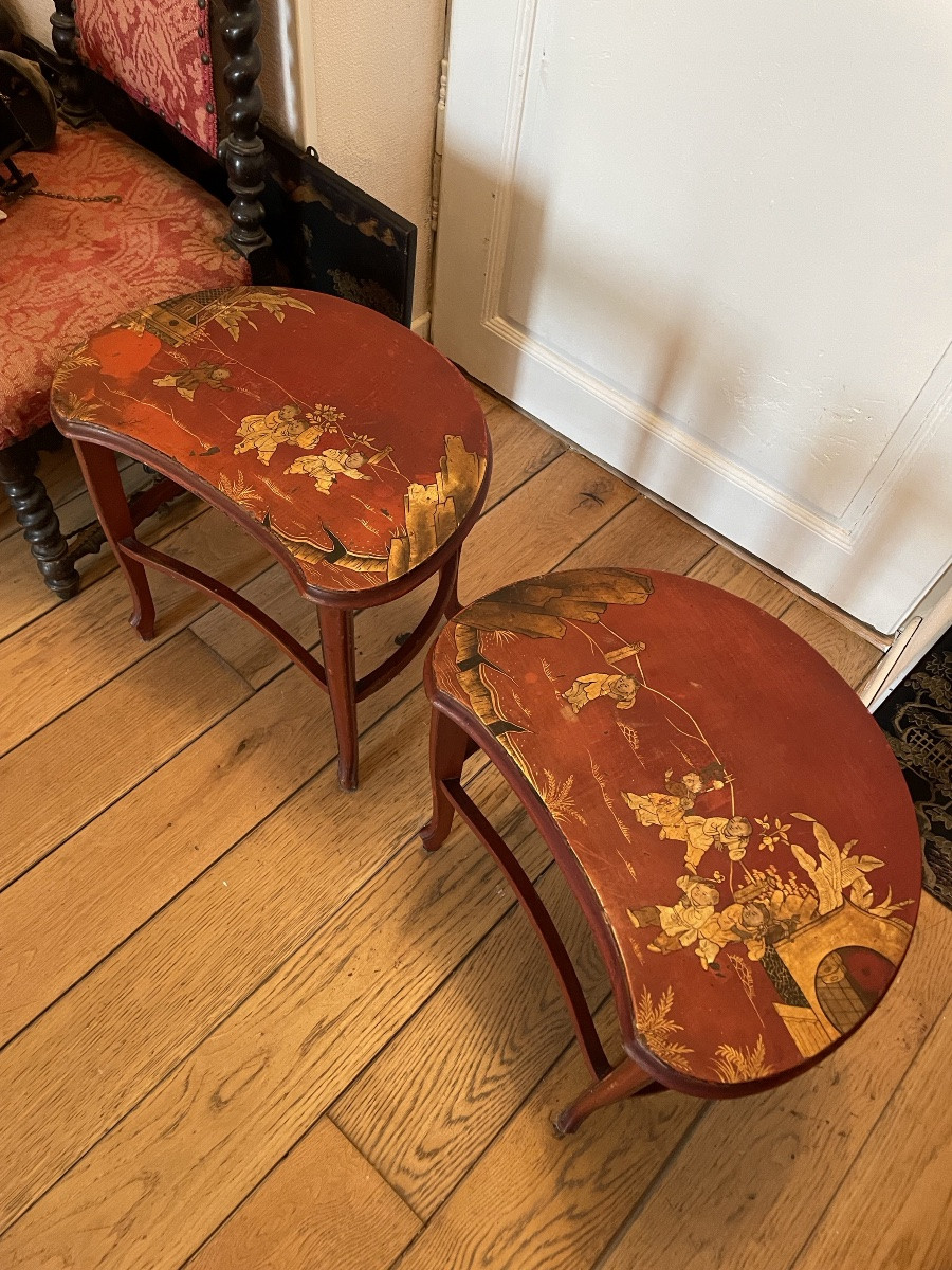 The Pair Of Chinese Lacquered Side Tables -photo-3