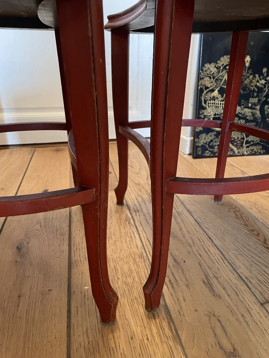The Pair Of Chinese Lacquered Side Tables -photo-3