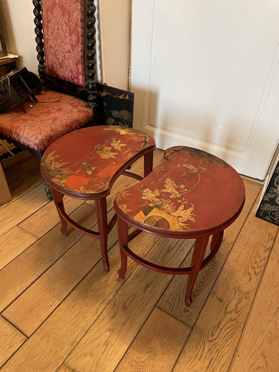 The Pair Of Chinese Lacquered Side Tables -photo-7