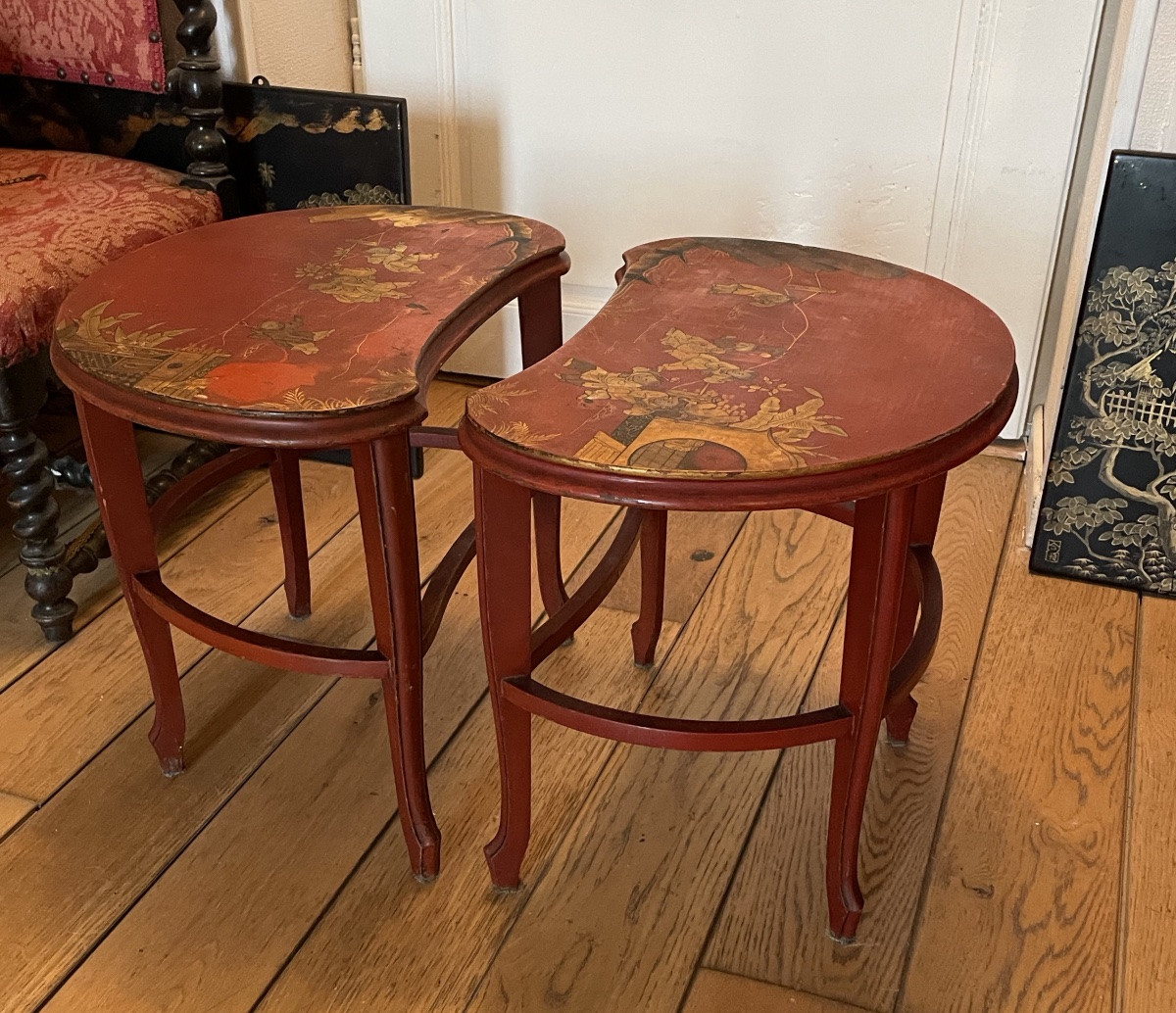 The Pair Of Chinese Lacquered Side Tables -photo-8