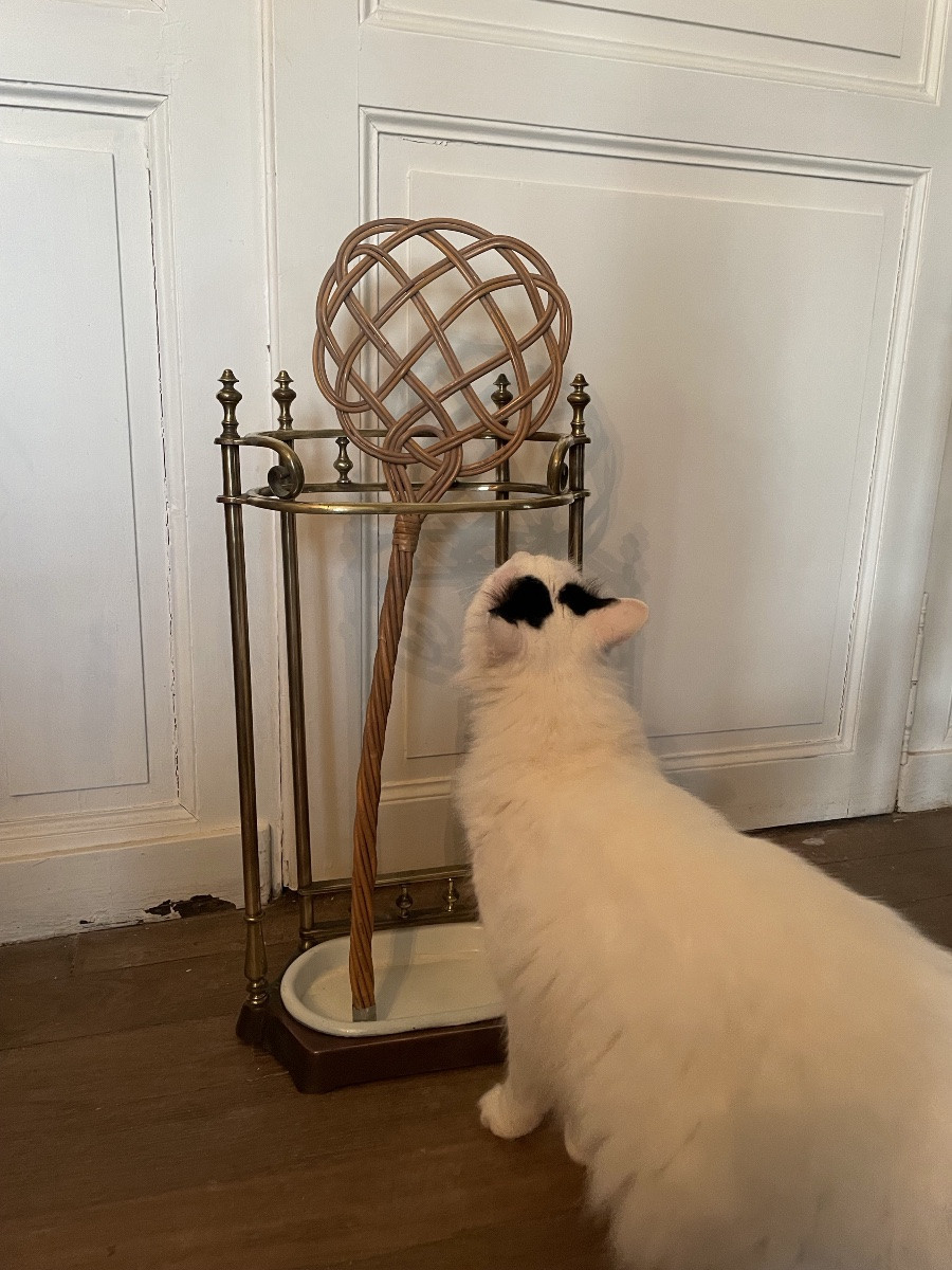 Art Nouveau Gilt Brass Umbrella Stand -photo-3