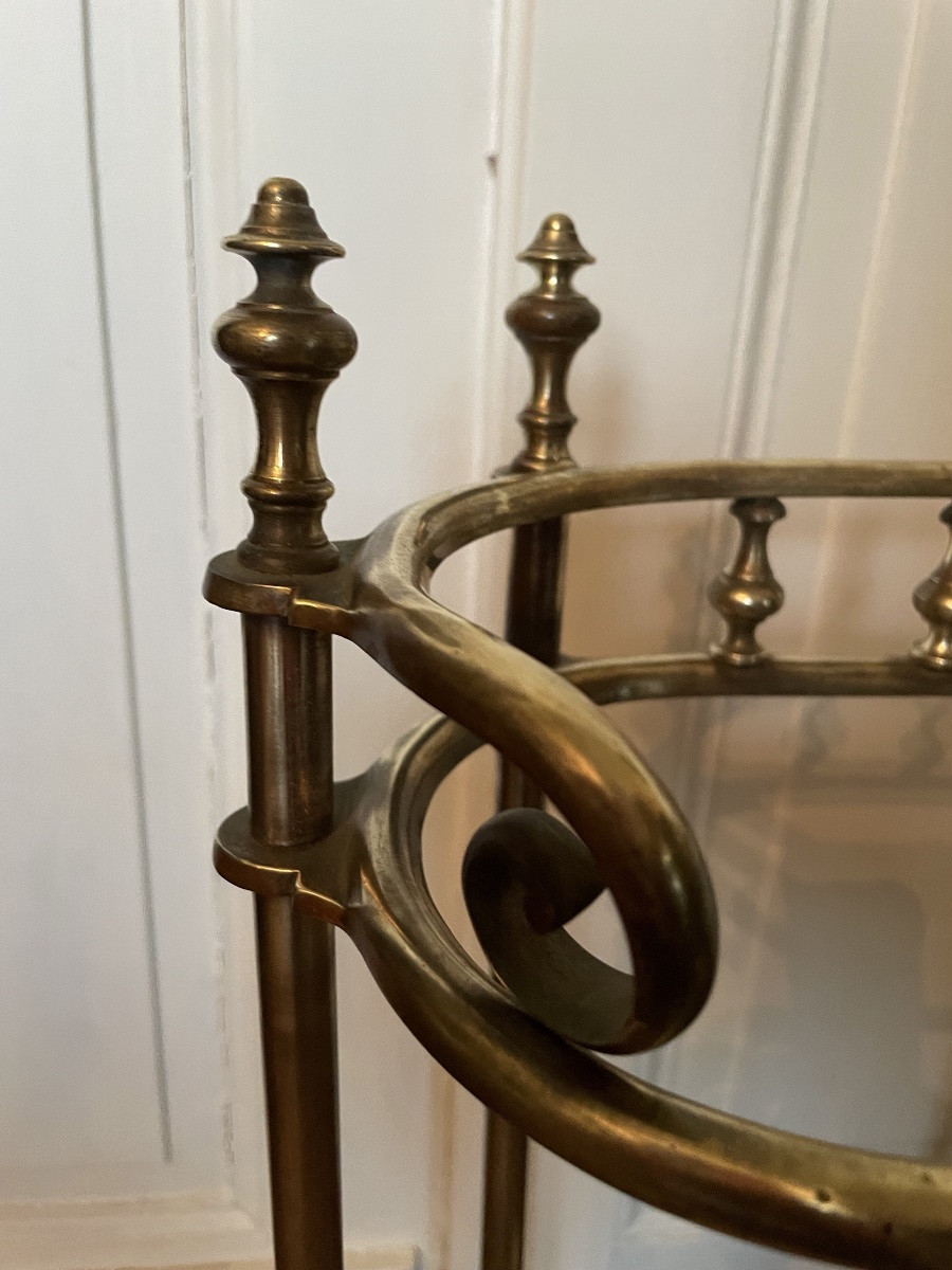 Art Nouveau Gilt Brass Umbrella Stand -photo-3