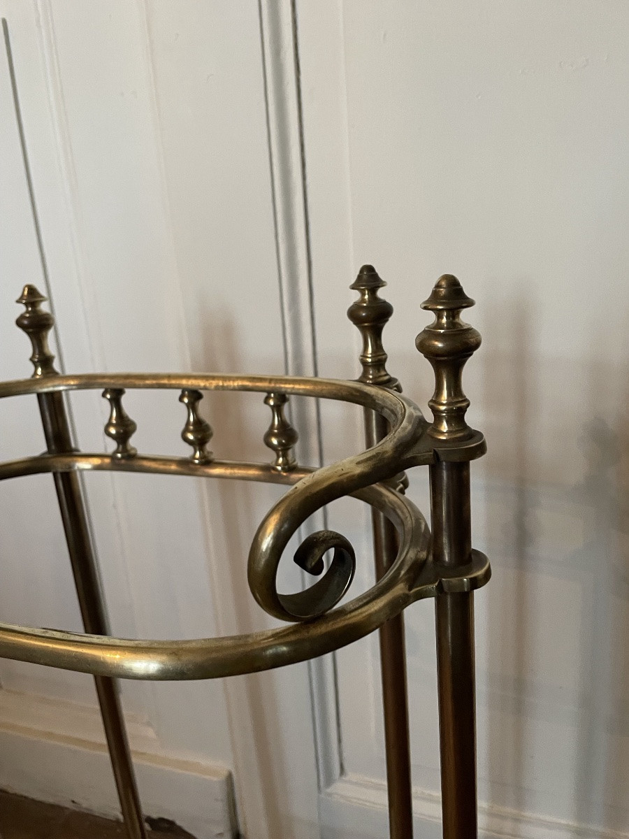 Art Nouveau Gilt Brass Umbrella Stand -photo-5