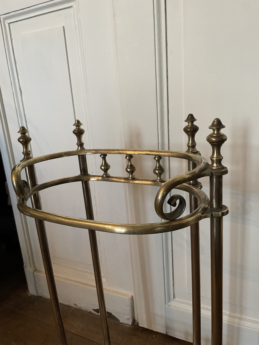 Art Nouveau Gilt Brass Umbrella Stand -photo-6