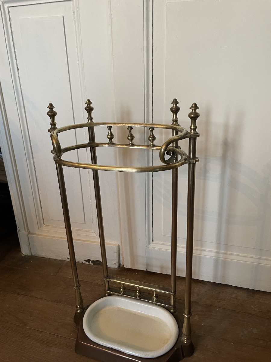 Art Nouveau Gilt Brass Umbrella Stand -photo-7