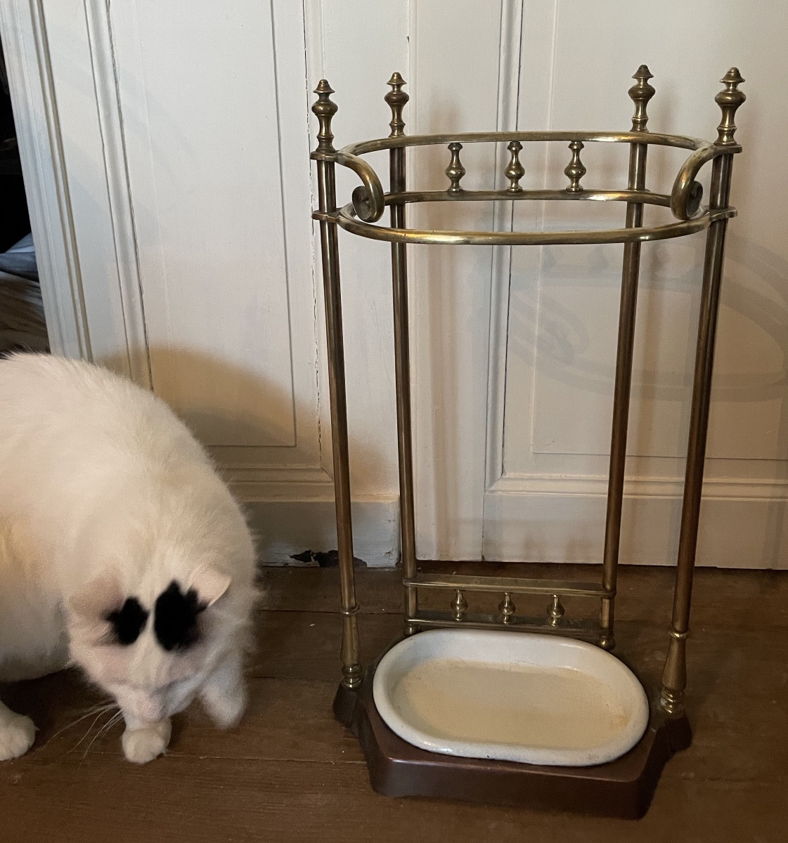 Art Nouveau Gilt Brass Umbrella Stand 
