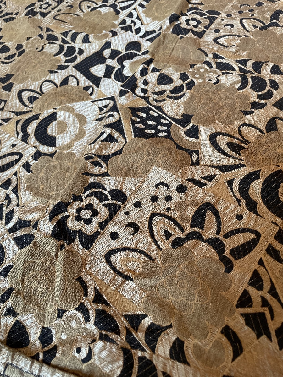 The Pair Of Large Art Deco Period Tapestries With A Gold Background 