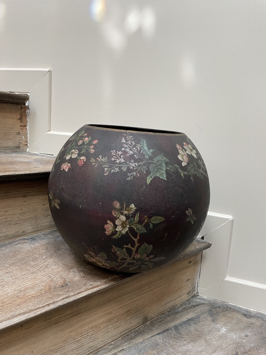 Boule Vase In Boiled Cardboard From Pont à Mousson-photo-2