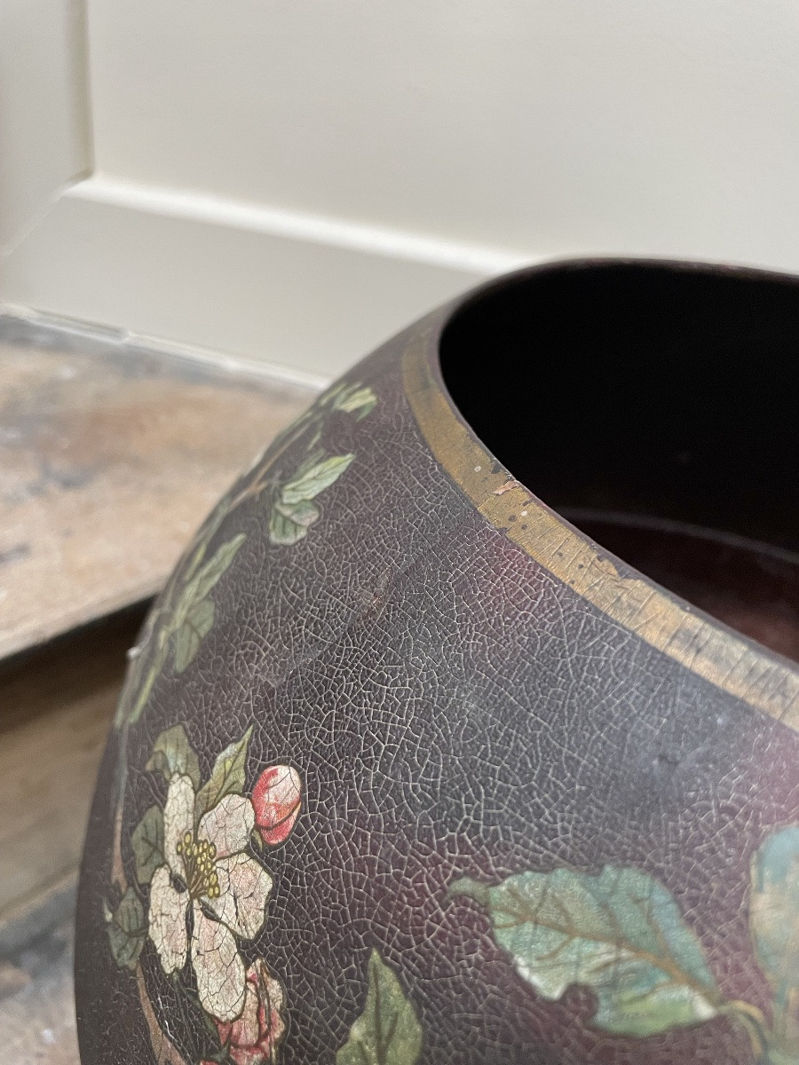 Boule Vase In Boiled Cardboard From Pont à Mousson-photo-7