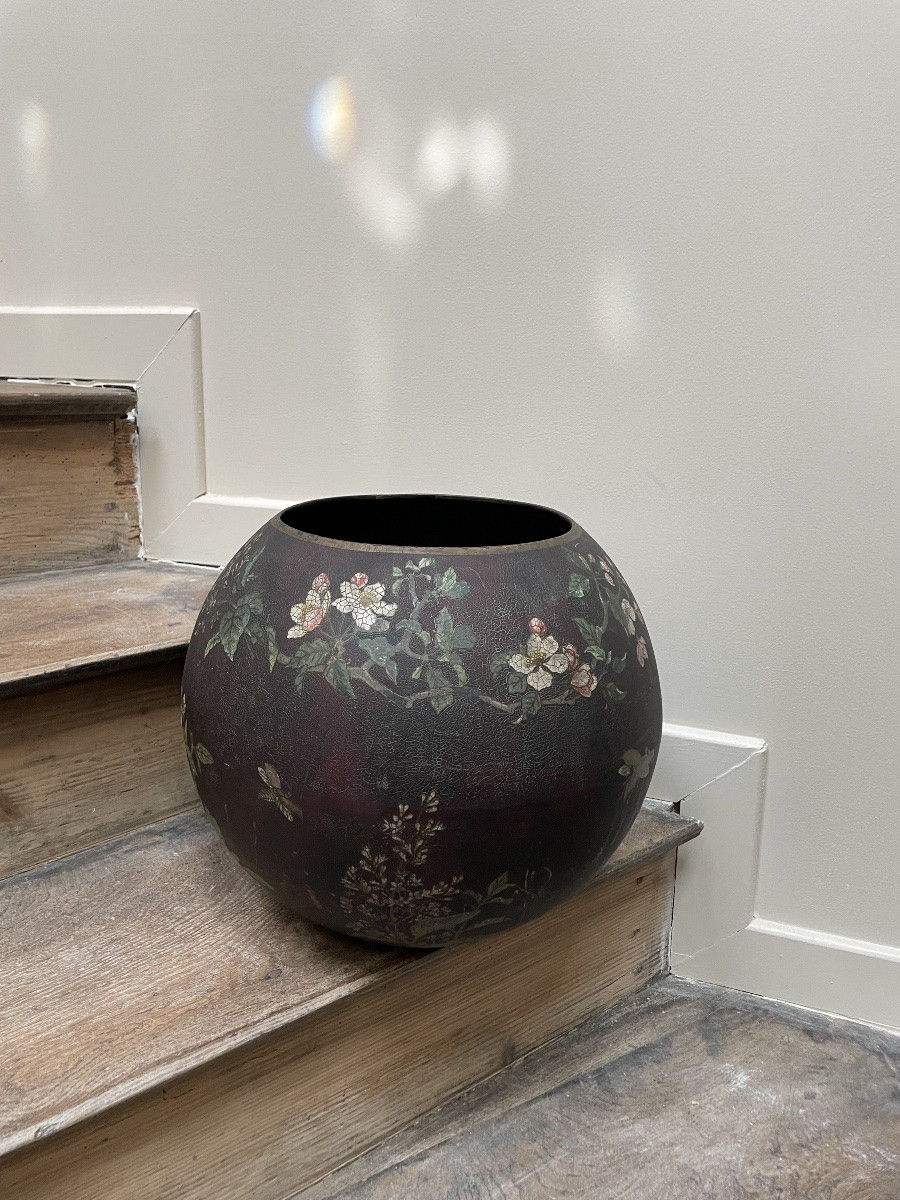 Boule Vase In Boiled Cardboard From Pont à Mousson-photo-8