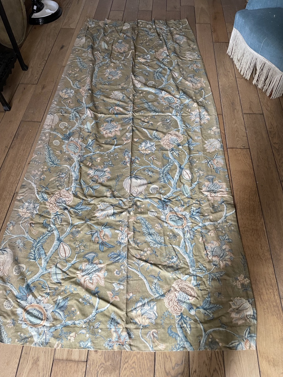 Paire de rideaux à décor d’indienne -photo-2