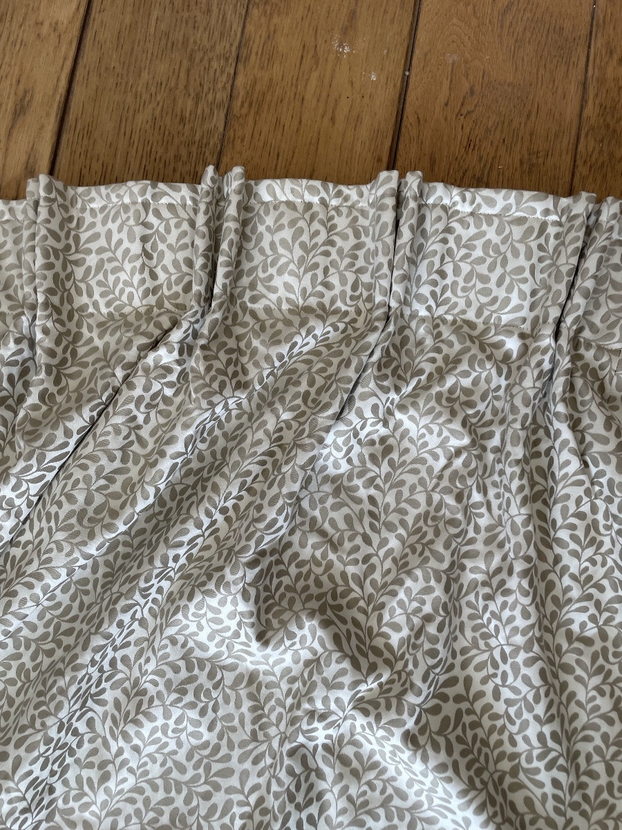 La paire de grands doubles rideaux occultants feuilles argentées-photo-4