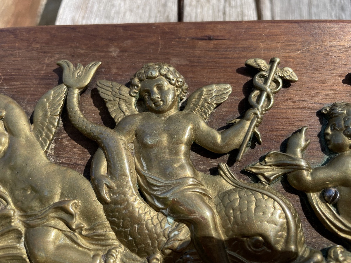 La plaque décorative en bronze doré au caducée -photo-3