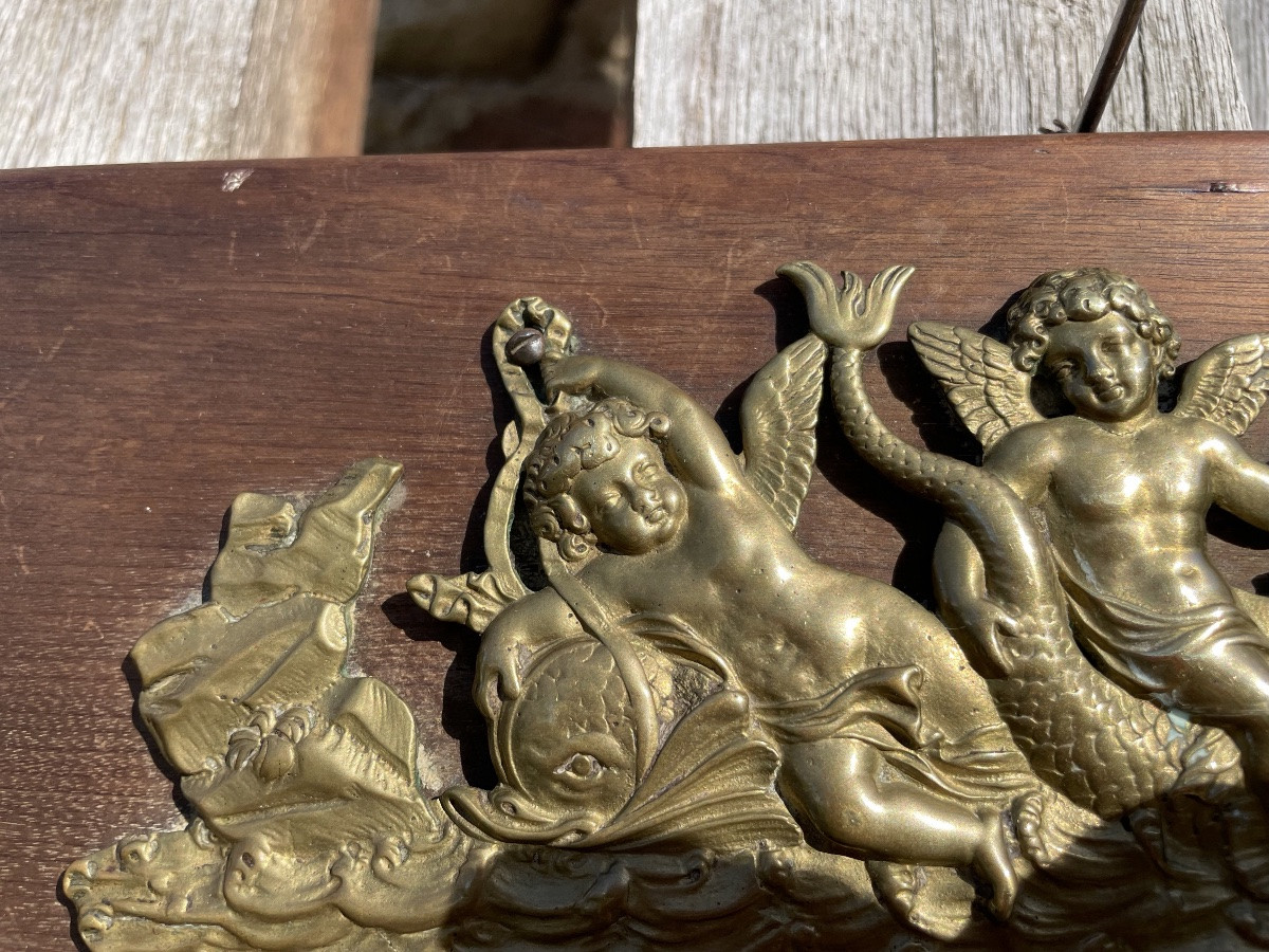 La plaque décorative en bronze doré au caducée -photo-4