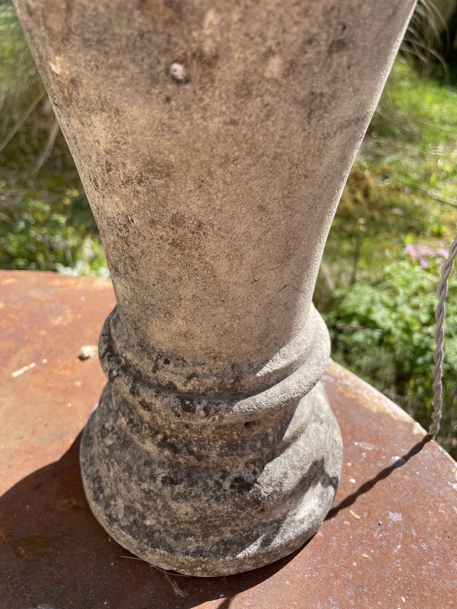 Pair Of Large Lamps In Reconstituted Stone-photo-2