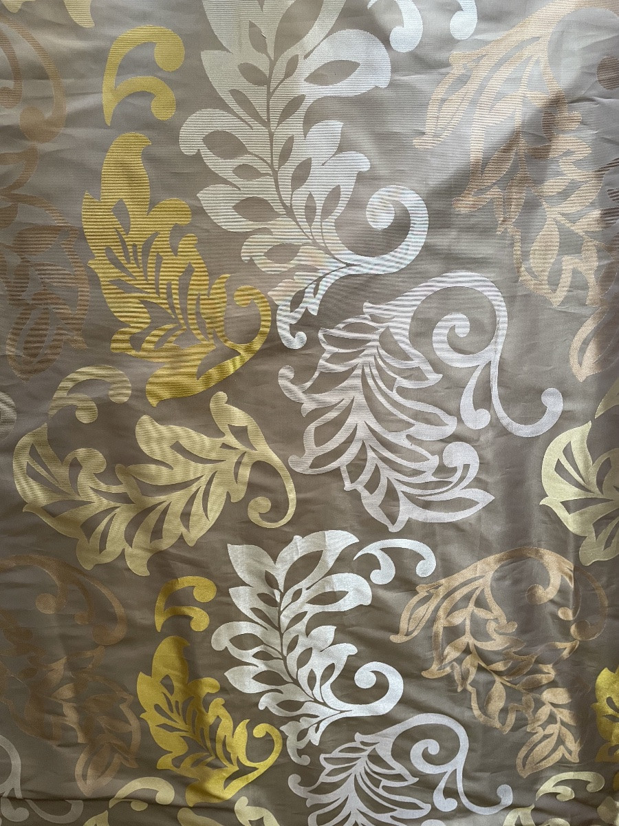 The Pair Of Double Curtains Leaves Gold 3 Patinas And Silver-photo-3