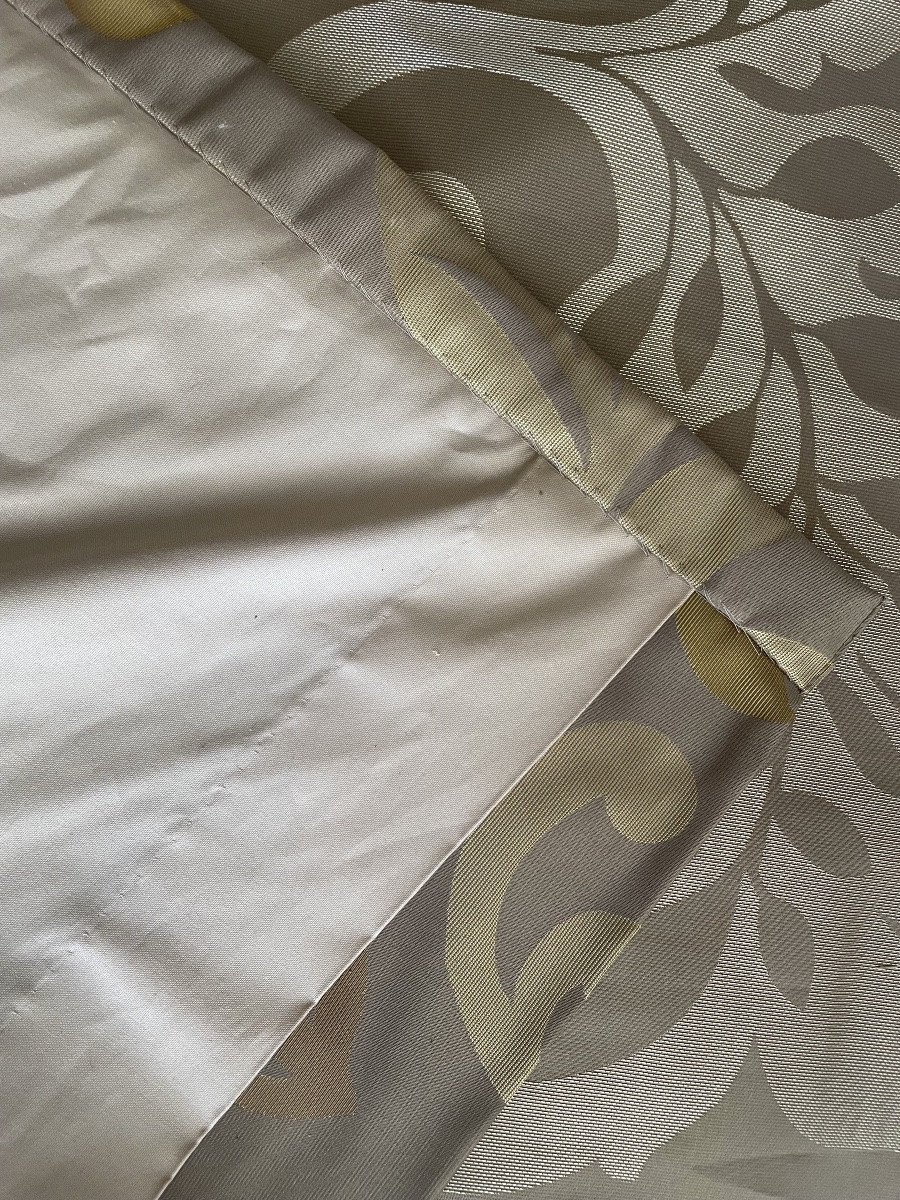 The Pair Of Double Curtains Leaves Gold 3 Patinas And Silver-photo-2